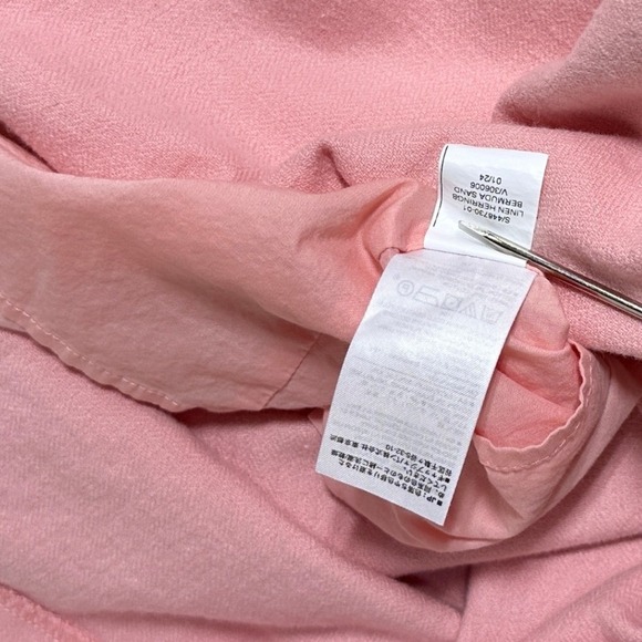 Banana Republic Pink Linen Blend Pencil Skirt Bermuda Sand Size 16 Knee Length - Picture 6 of 11